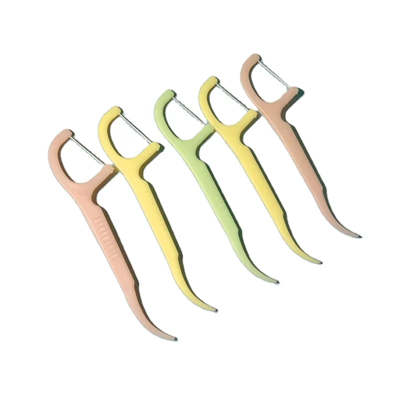 Customized Wholesale 50pcs Portable Toothpick Box with Polymer Dental Floss Stick Disposable Toothpick for Family Use