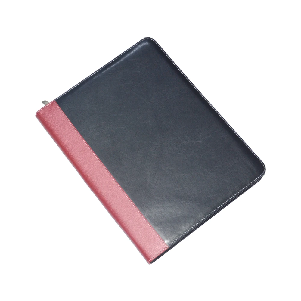 Bowen A4 Professional PU Zipper Portfolio Folder with Card Slots for Presentations,Business Document Portfolio
