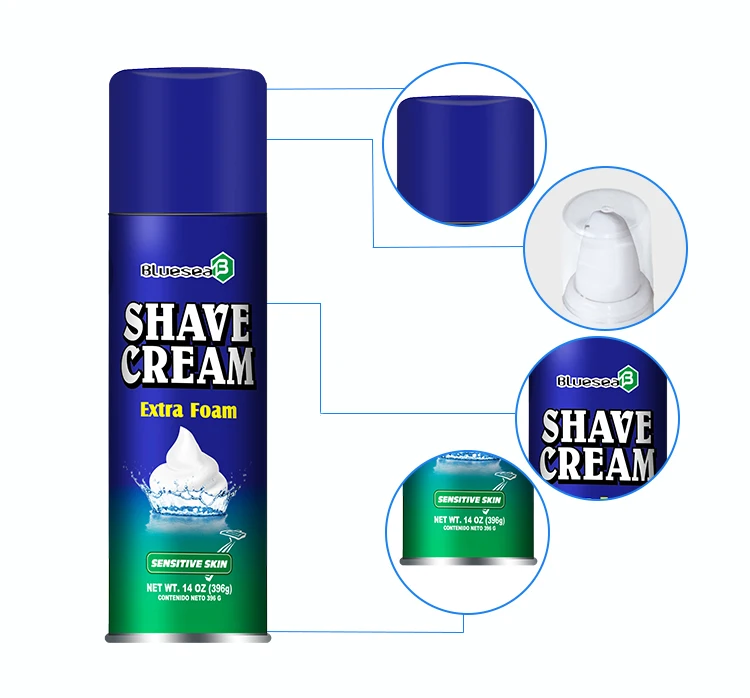 Hotel use shaving private label 200ml face razor foam aerosol shaving classic foam