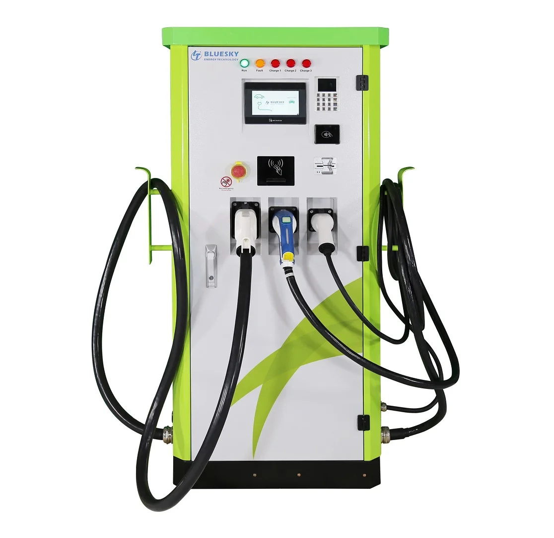 163квт DC/AC интегрированный EV зарядный три разъема CCS2 & CHAdeMO & type 2 два DC разъема выходная мощность 120KW один разъем выходная мощность 43KW