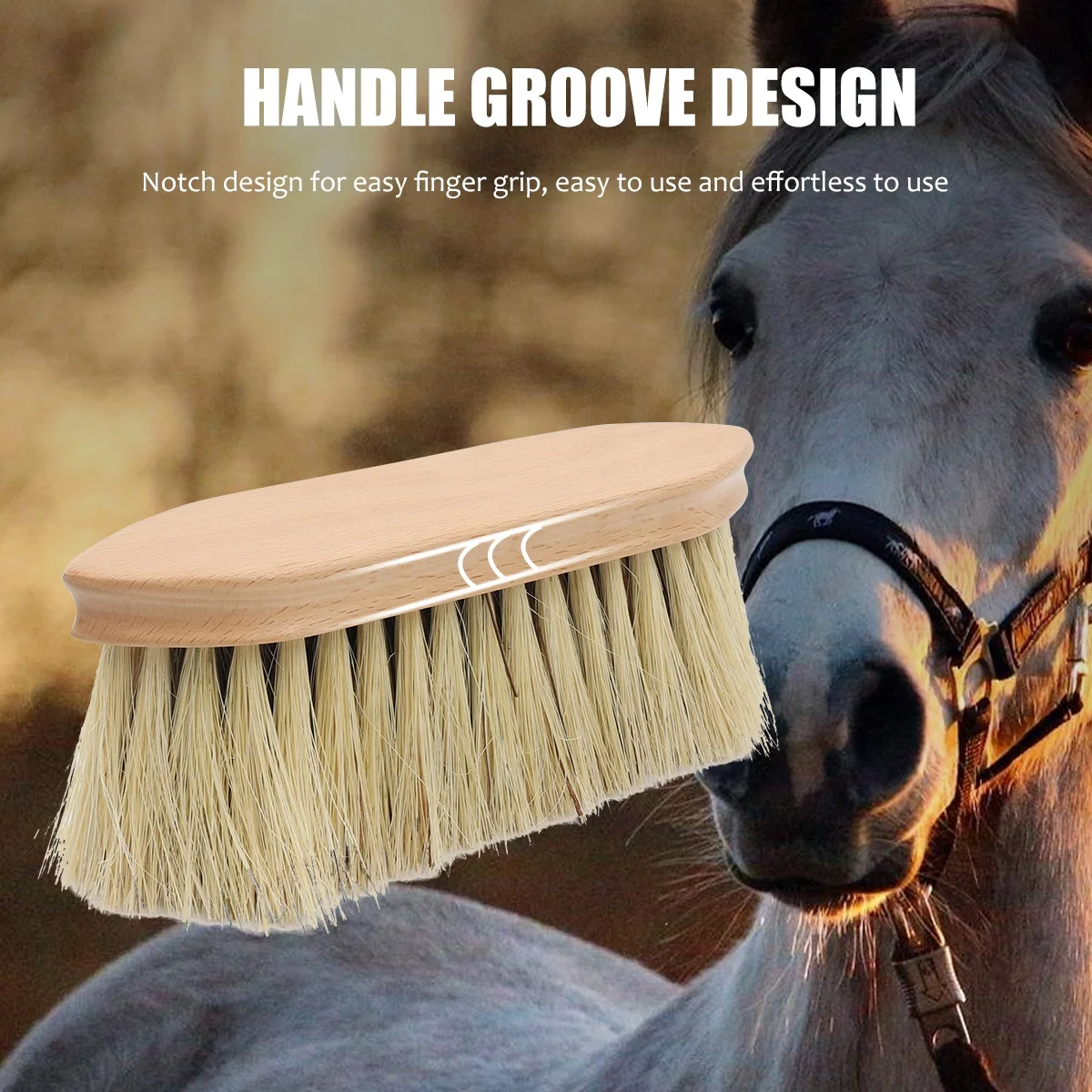 Factory Wholesale Custom Logo Coconut Fiber Sisal Wool Wooden Horse Grooming Brush