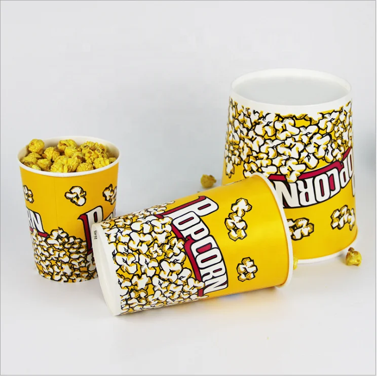 Disposable take away high quality fried chicken paper buckets for movie popcorn chips fried chicken in fast food shop