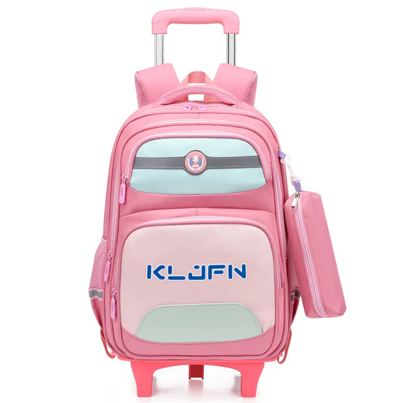 Trolley Schoolbag Removable Children School Bags With Wheels For Girls Boys Large Capacity Trolley Backpack Hard Shell Luggage