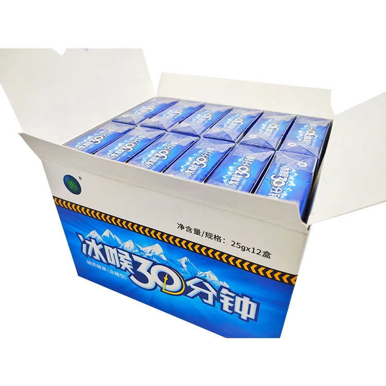 25G Boxed Throat Lozenge Sugary Tin Foil Packaging Peppermint Candy