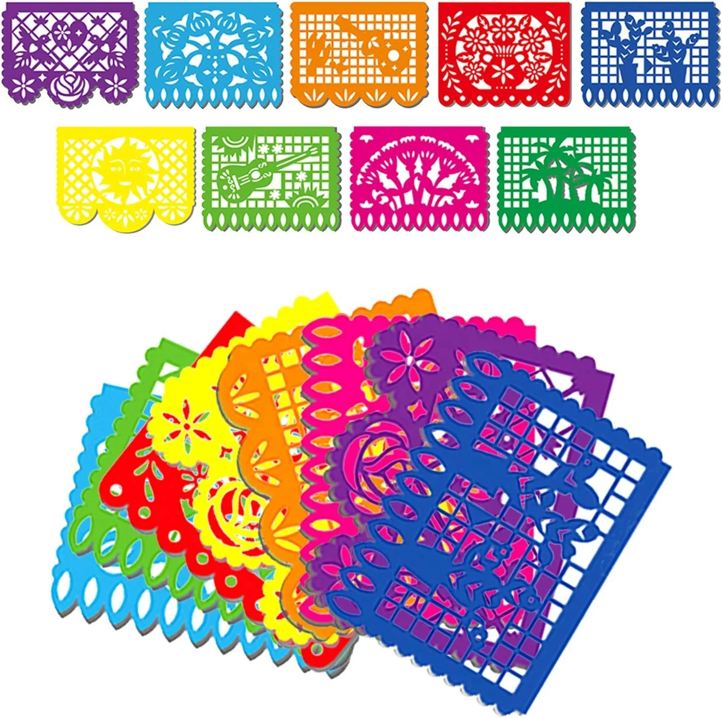 Большой Пластиковый Баннер Papel Picado Fiesta