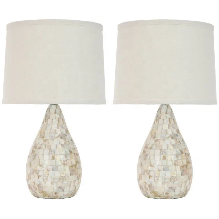 Latest Mother Of Pearl Inlay Table Lamp for indoor lightning or table Bed Side lamps by United Trade World