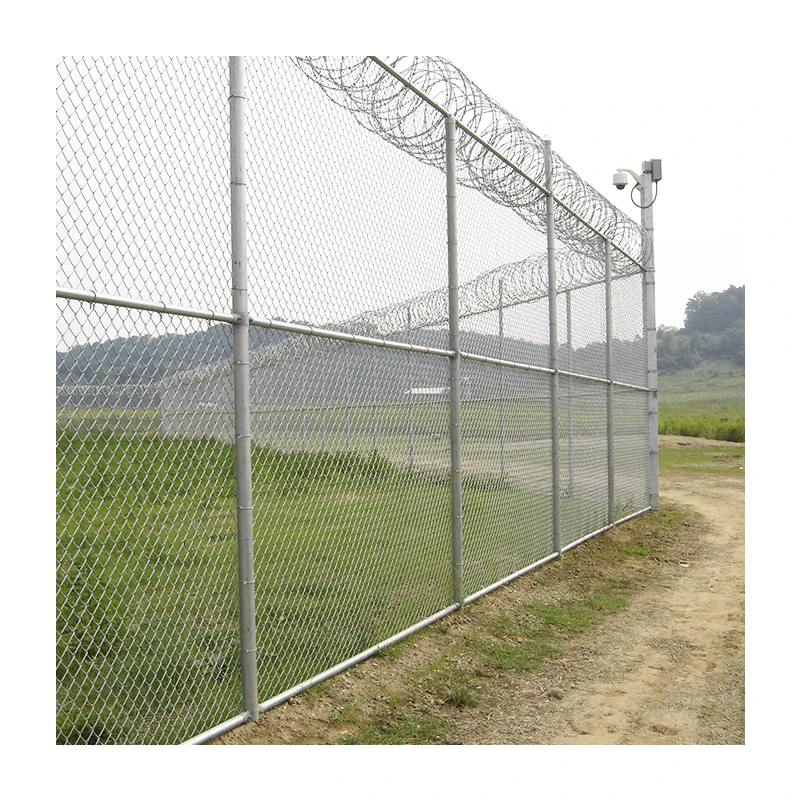 China Wholesale Price High quality powder coated welded wire mesh anti climb airport fencing with razor barded wire
