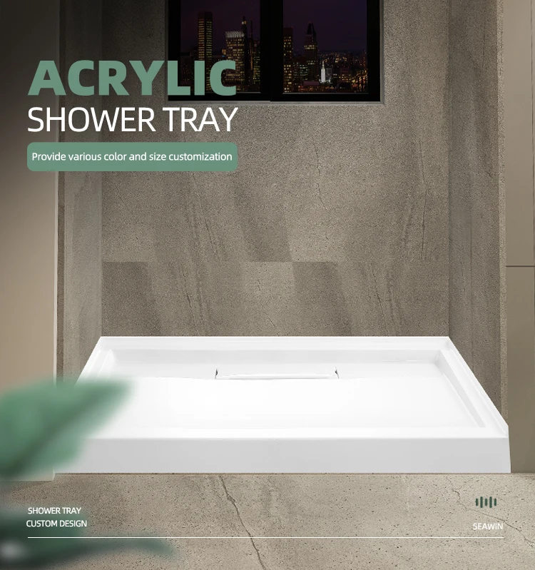 SEAWIN frameless glass shower panel shower pan drain crack repair refinishing  pitch install float kit shower pan  kit for tile