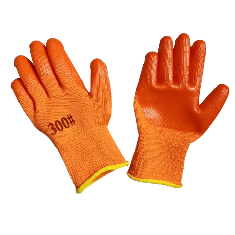 Industrial Safety Pvc Dotted Double Coated Terry Liner Work Hand Protective Welding Gloves