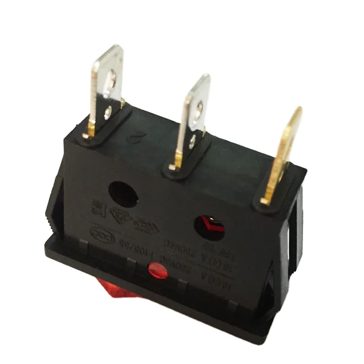 Towei factory kcd1 13A~250V 6A~250V t105 red 3 pins 2 position electrical lamp light rocker switch for light