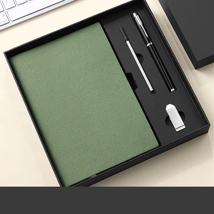 2024 Hot Selling Wholesale Notebook and Flash Driver with Customized Logo Printing for Business Promotion and Meeting Gift Set
