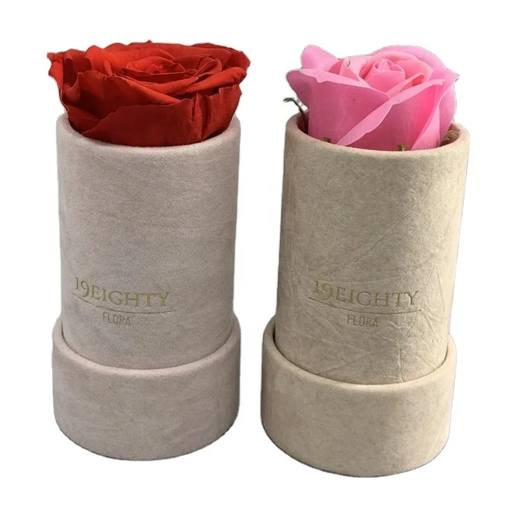 Round Shaped Preserved Mini Flower Hat Box ,Cylindrical Paper Single Rose Gift Boxes