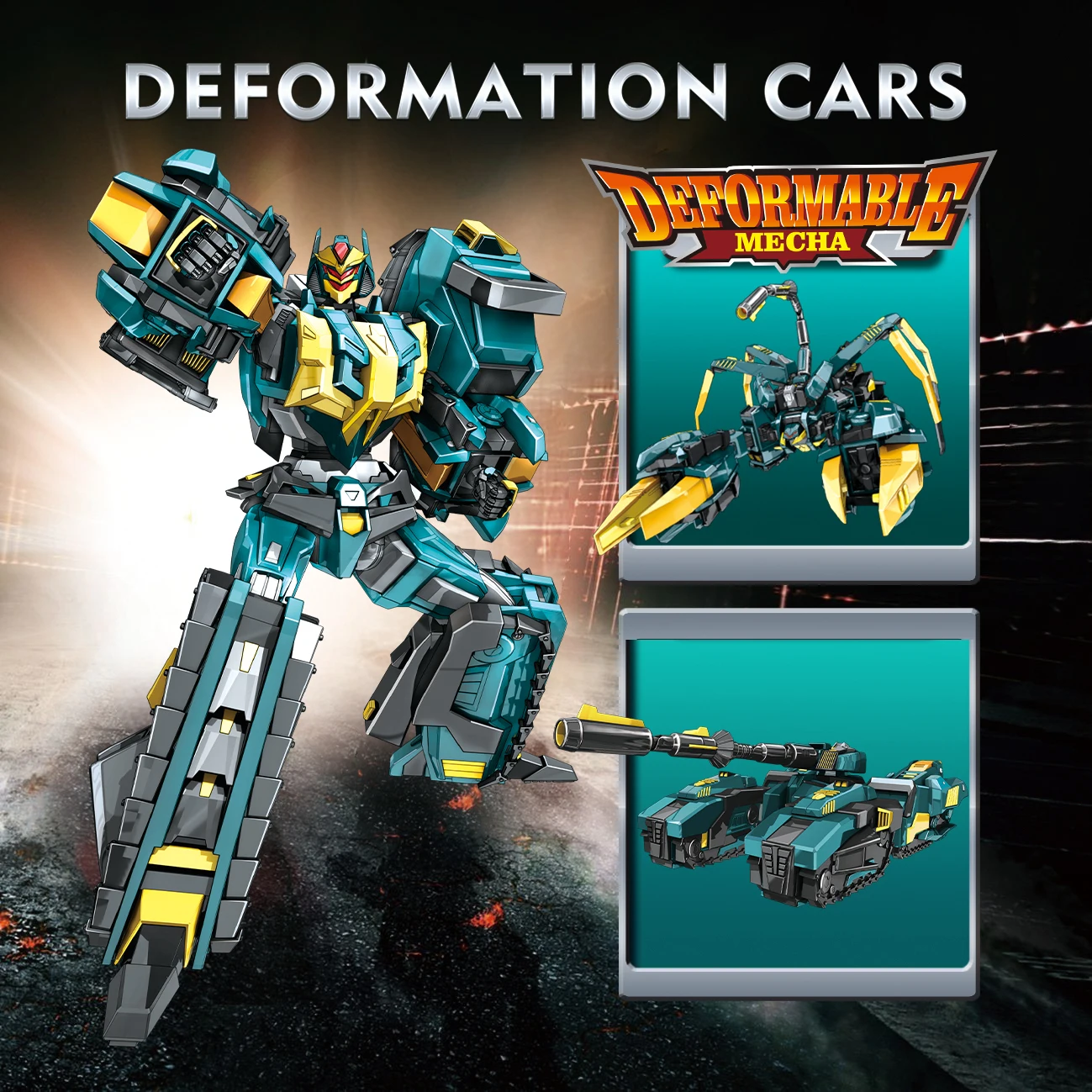 DIY Assembly Function Transforming Robots Deformable Fire Fighting Truck Plane Tank Construction Toys