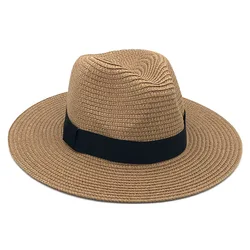 Outdoor Women Men Unisex Spring Summer Breathable Sun Straw Braid Floppy Fedora Beach Panama Cap Straw Hats