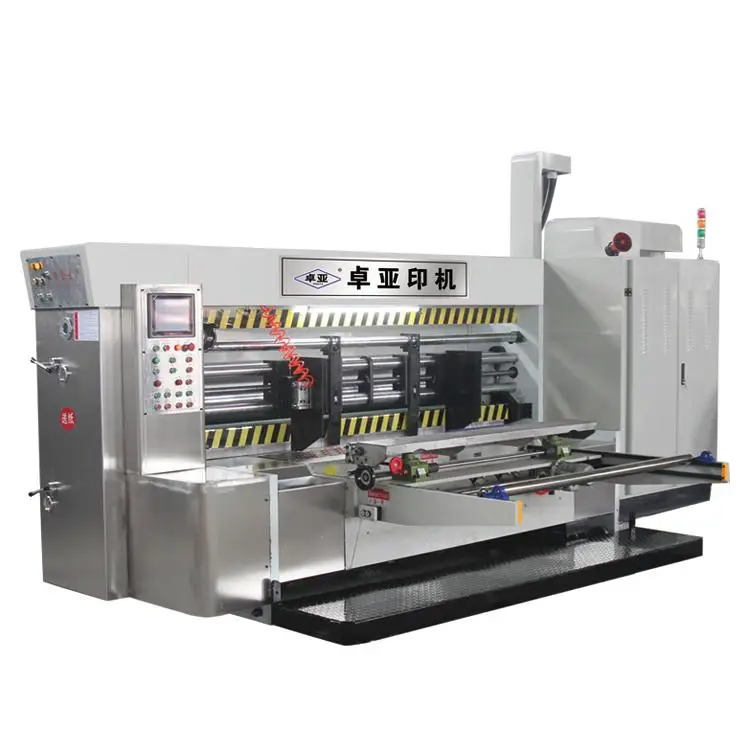 Automatic high speed printing slotting die cutting machine four color printer slot flexo slotter cutter stacker