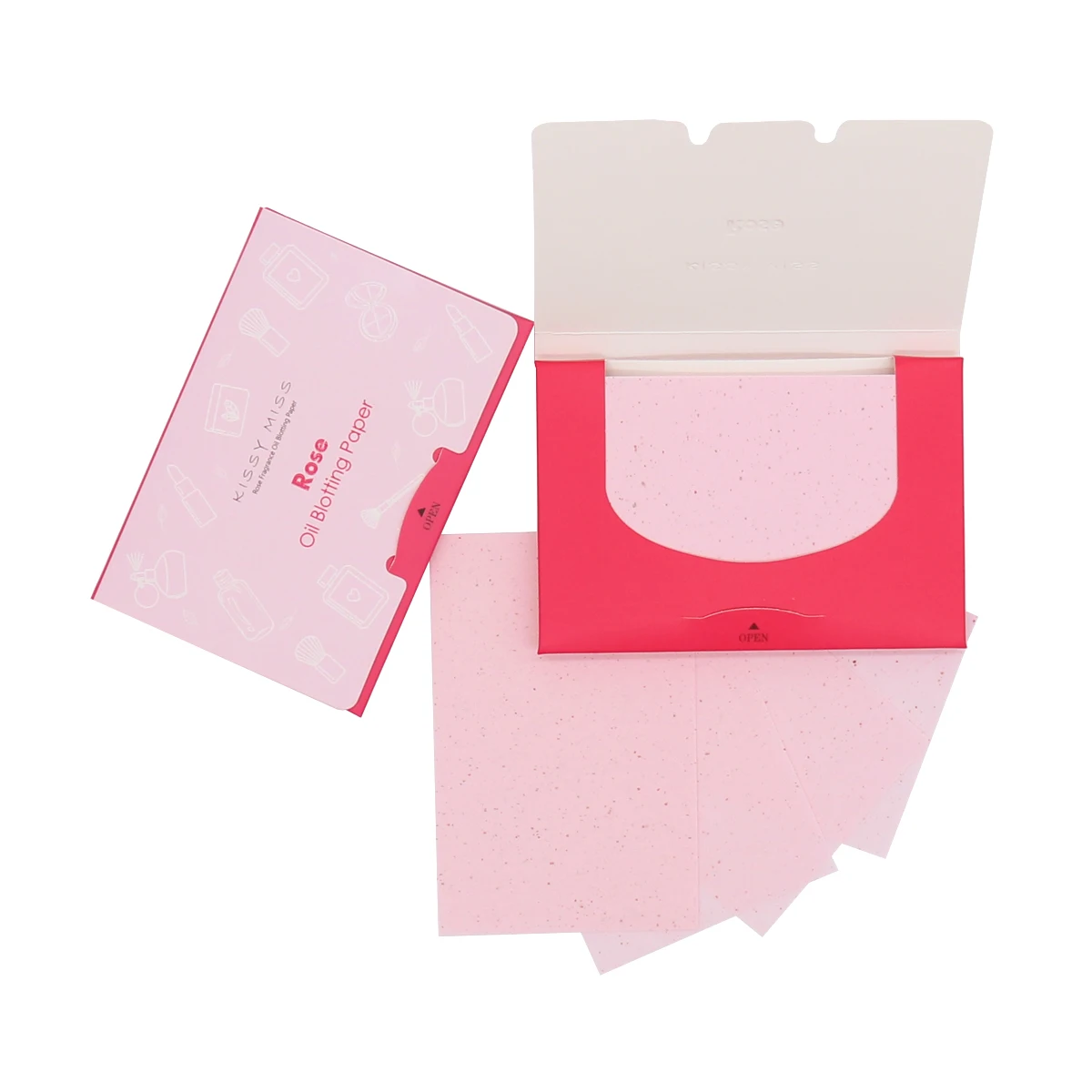 kissy miss rose facial oil pad blotting paper blotting oil each package  control shrink pores 9 * 6 cm 100