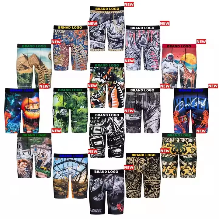 Hot Sale Factory Wholesale Designer Logo Brand Underwear Shorts Plus Size Sport Underpants Printed Graphic Men Boxers