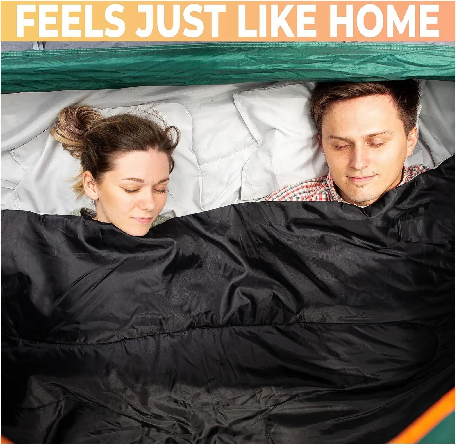 JinTeng 2023 Factory Wholesale Hot Sale Outdoor Camping Hiking New Envelope Cotton Dual Person King and Queen Sleeping Bag