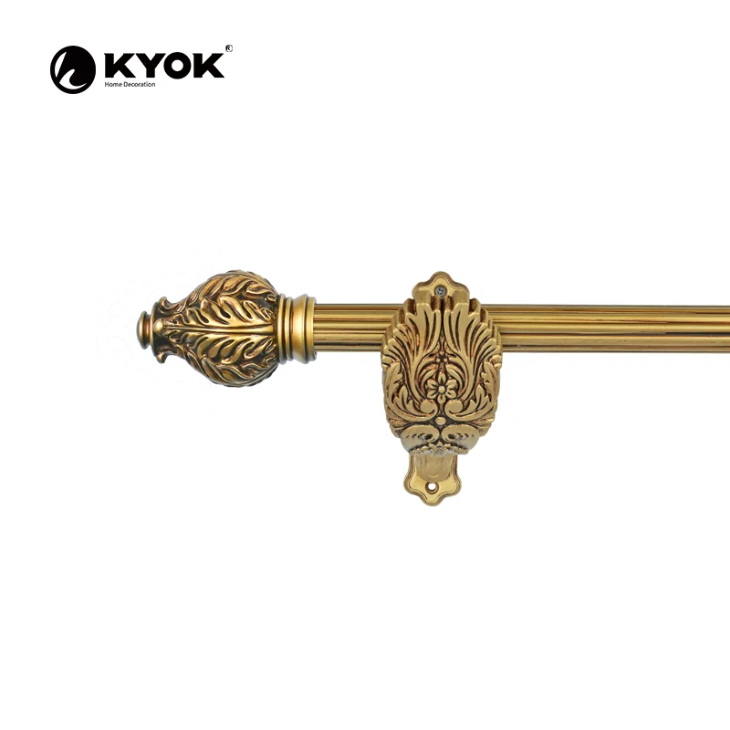 hot sale curtain rod head decorative curtain rod sets bar antique curtain rod window and pole resin cap