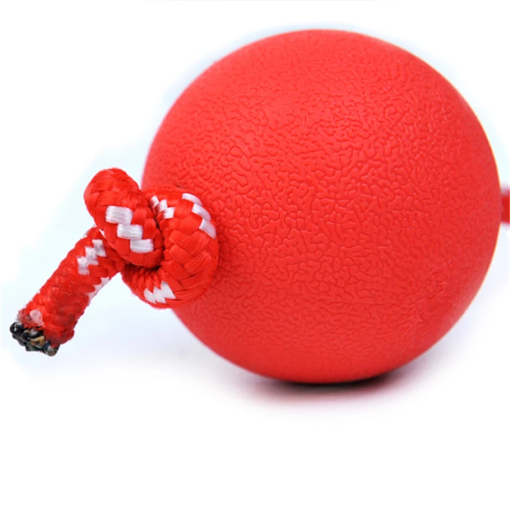 Hot Sale Pet Molar Toy with Rope Rubber Dog Toy Ball Dog Training bite Resistant Ball Solid Bouncy Ball