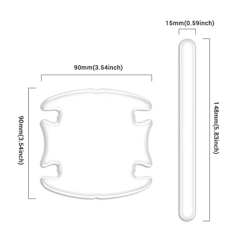 8Pcs Car Door Transparent Anti-collision Protector Bar Stickers Side Edge Protection Guards Rear View Mirror Cover Strip