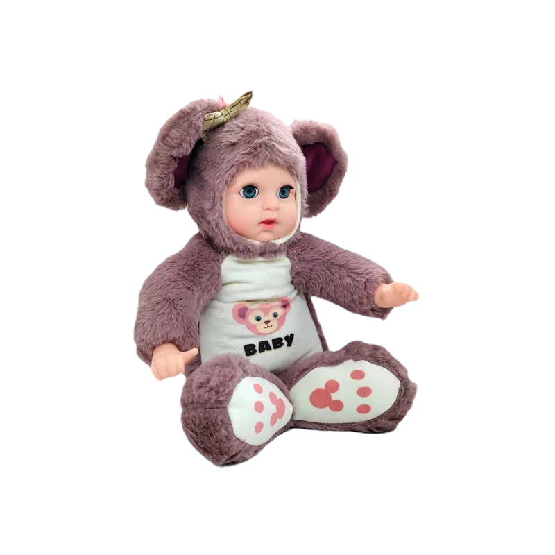 HY Toys cross-border Duffy family doll early education sooth plush baby sleep simulation long ear rabbit listen to children