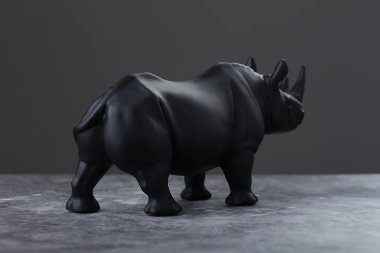 
Resin rhinoceros lifelike figurine garden decoration statue Animal sculpture 