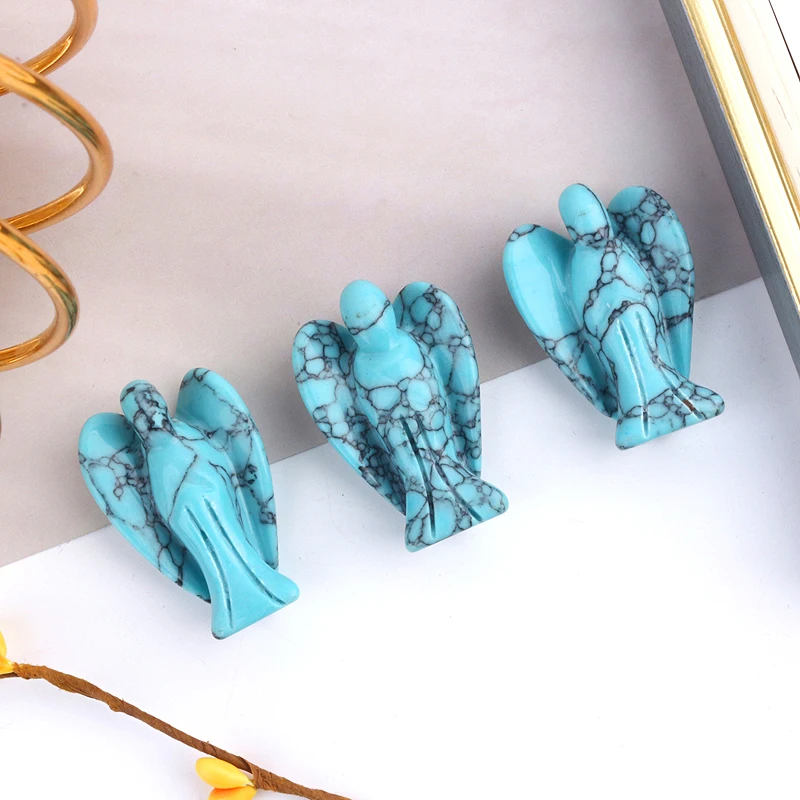 Wholesale natural 1.5 inch healing stones gemstone angel crystal angel figurines for souvenir