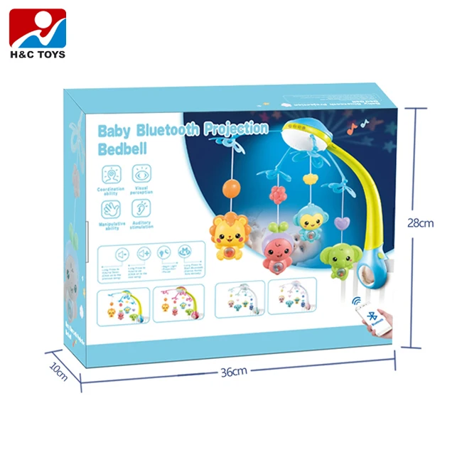 
Bluetooth remote control bed bell projection night-light crib music felt baby mobile HC473420 