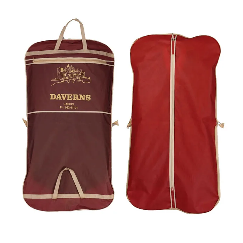 2022 High quality Reusable Non-woven Hanging Suit Cover Customized logo Foldable Folding Wholesale Cheap Garment Travel bag