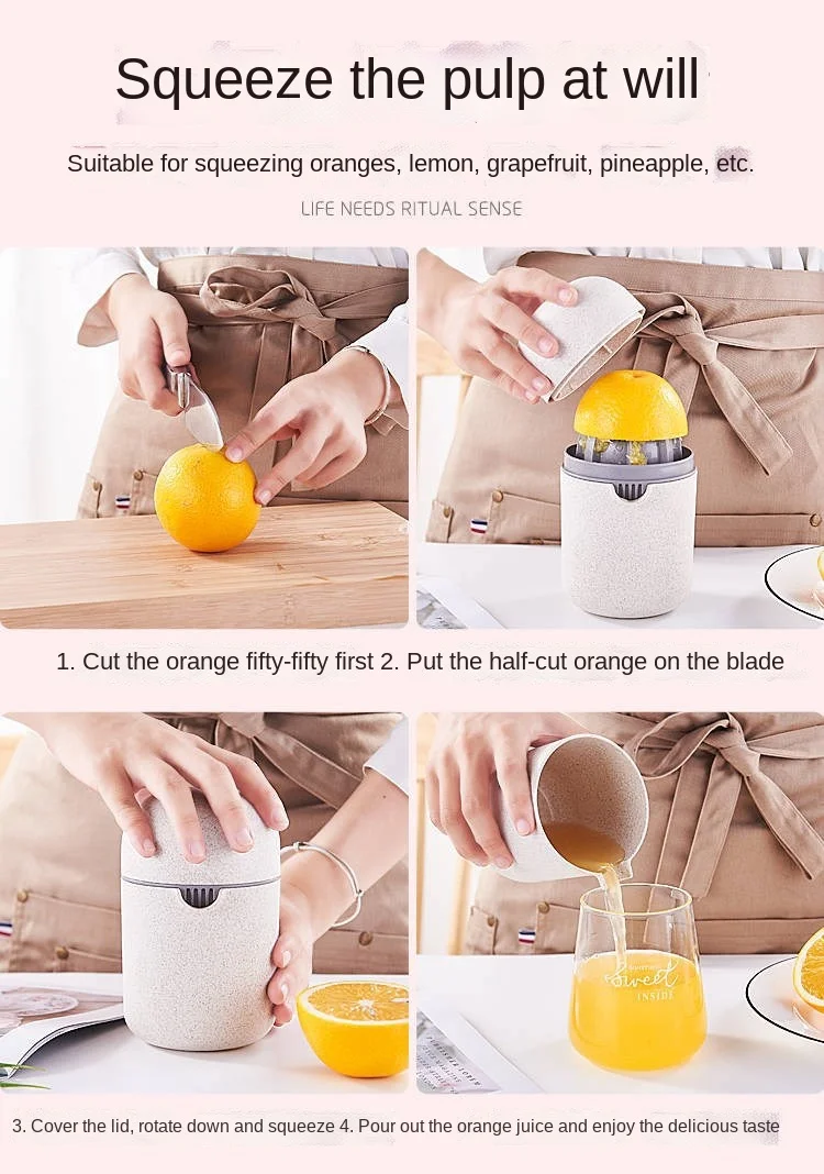 2021 New Manual Juicer Fruit Orange Juice Squeezer Household Orange Lemon Fried Juice Separation Squeezing Cup Mini Cup
