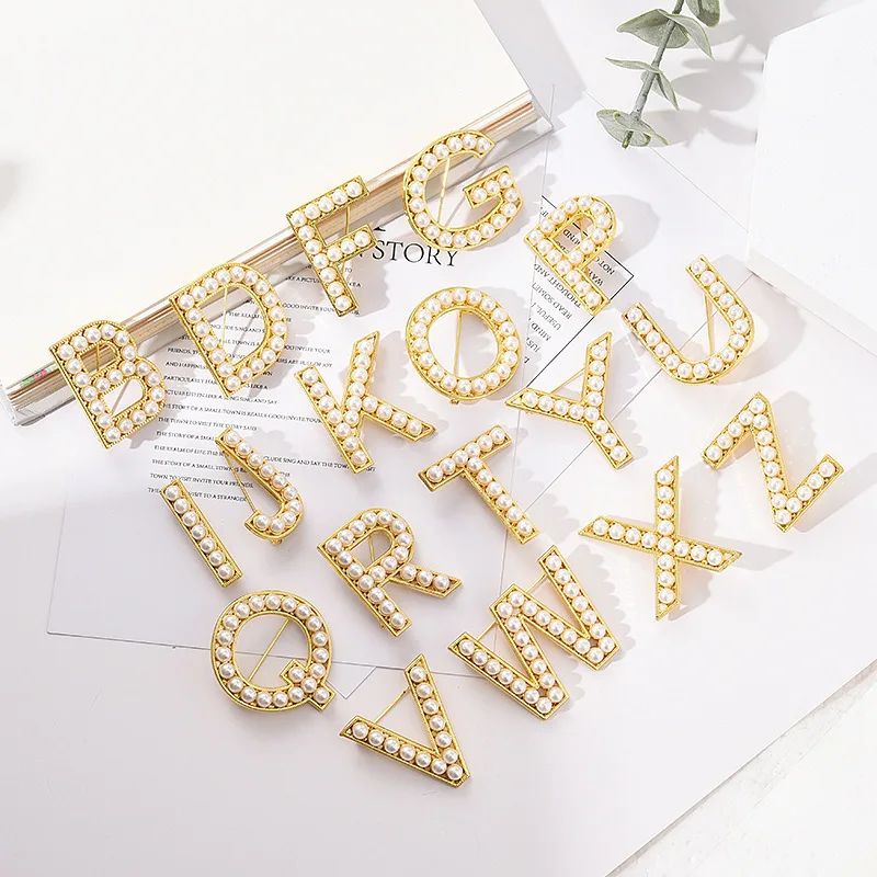 Jachon custom gold crystal cpaital английская Серебряная булавка буквы броши