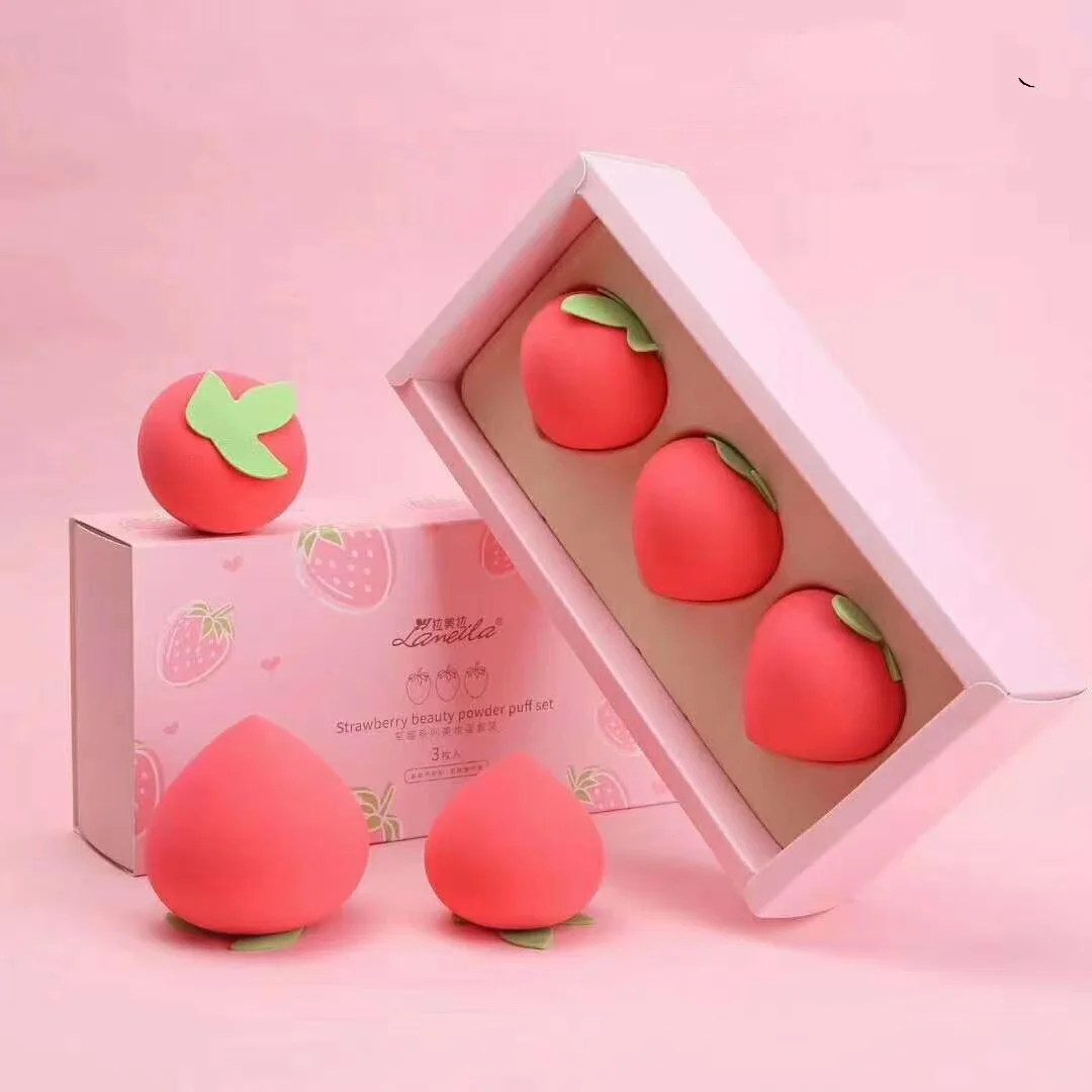 Lamella Fruit Puff Set 3-piece Set Mango Beauty Egg Set Avocado Puff Gift Box Wholesale