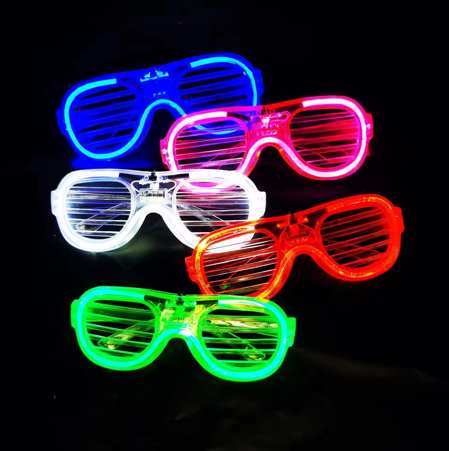 Night Party Supplies Shutter Shades LED Glasses 6 Colors Light Up Glasses For Kids Adult