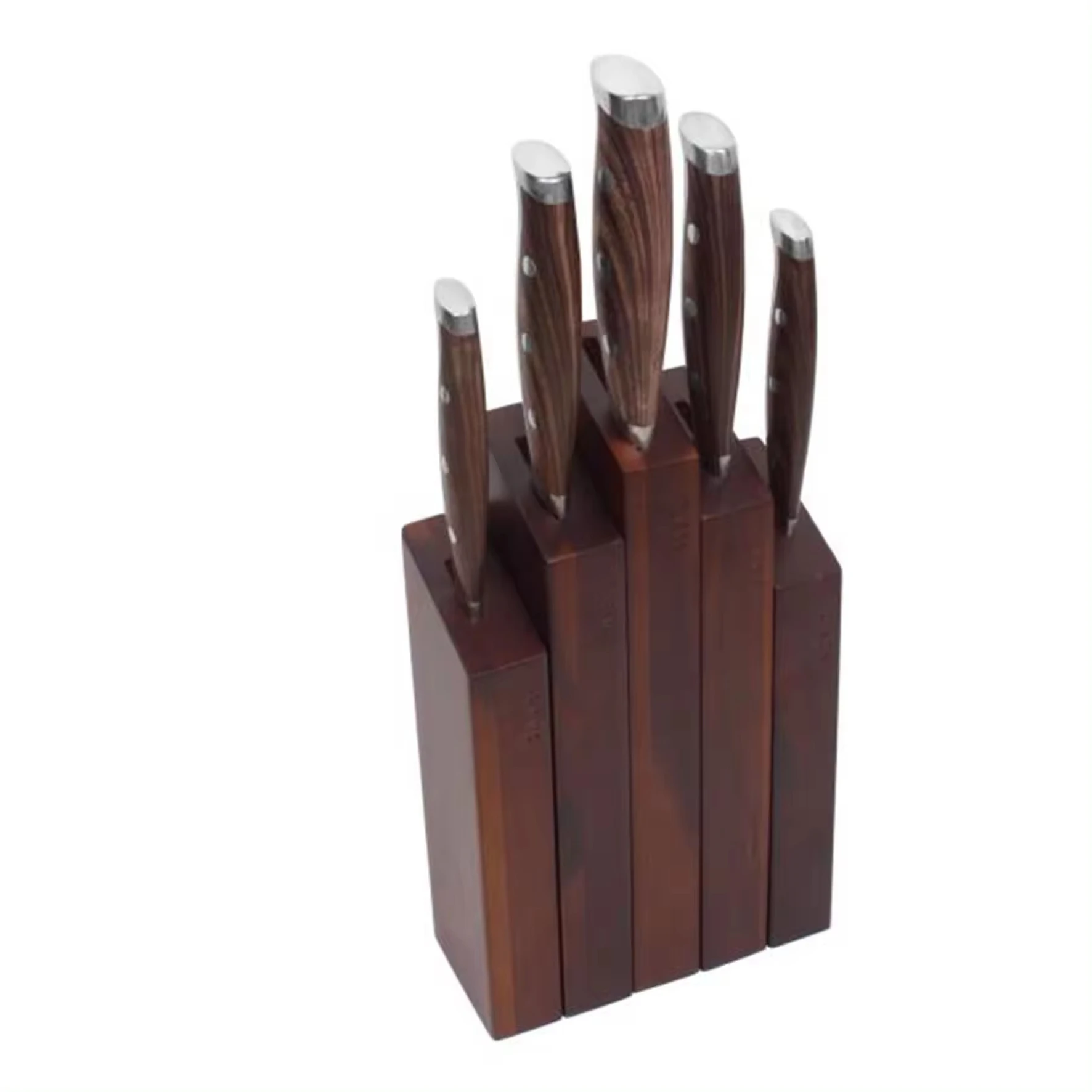 2024 Recommended Product 2 Piece Family Utility Cookbest 5pcs stainless steel knife set kitchen knives set with wooden block