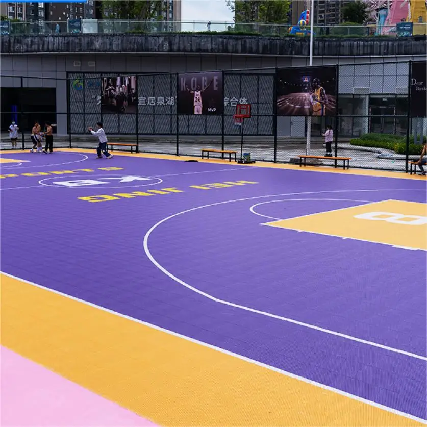 Outdoor  backyard floor tile for the whole 10-man basketball court