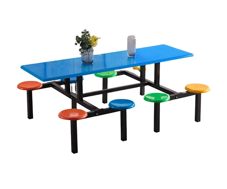 Canteen table can seat 4-6 people multi-person dining table school-specific dining table