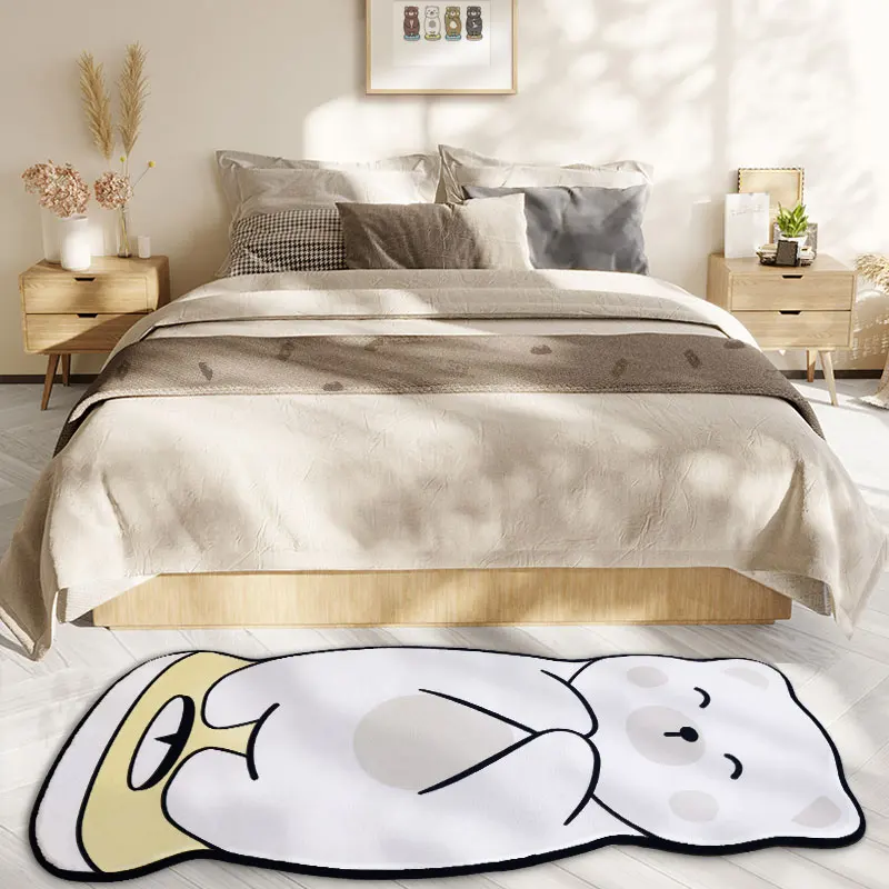Bear Shaped Cute Animal Printed Soft Fuzzy Flannel  Rug Carpet for Kids Teen Girls Room Floor carpet for kidsroom decor