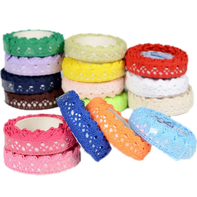 Wholesale Venice Handmade Colorful Crochet Cotton Self Adhesive Lace Crown Flower Guipure Border Cotton Lace Trim