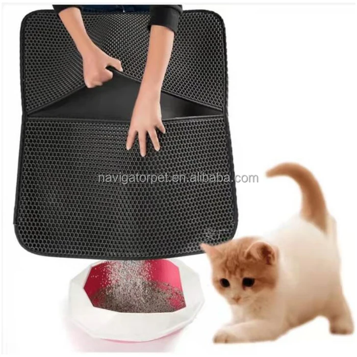 Durable Double Layer Waterproof honeycomb design EVA Pet Cat Litter Mat