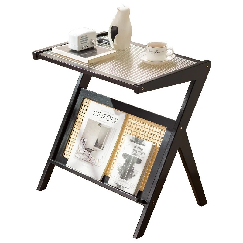 2024 YOUTAI Best Seller Luxury Bamboo GlassTriangle Coffee Table Rattan Multifunctional Tea Table for Living Room