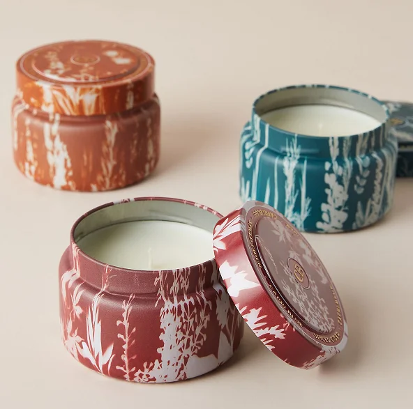 Роскошные декоративные пустые дорожные матовые Цветочные банки для свечей из соевого воска бесшовные контейнеры с крышкой оптом 4 унции 5 унций