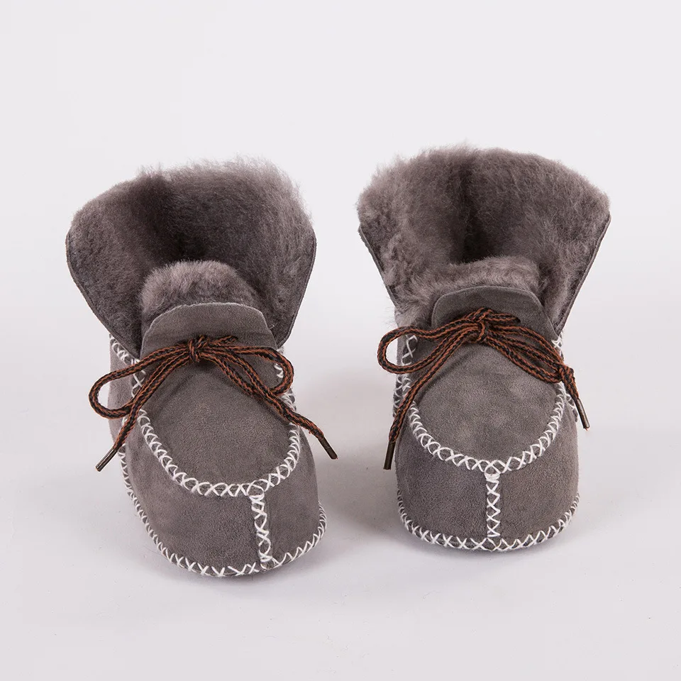 Оптовая продажа милые зимние сапоги Curlyfur ручной работы из натуральной овечьей кожи с мехом для