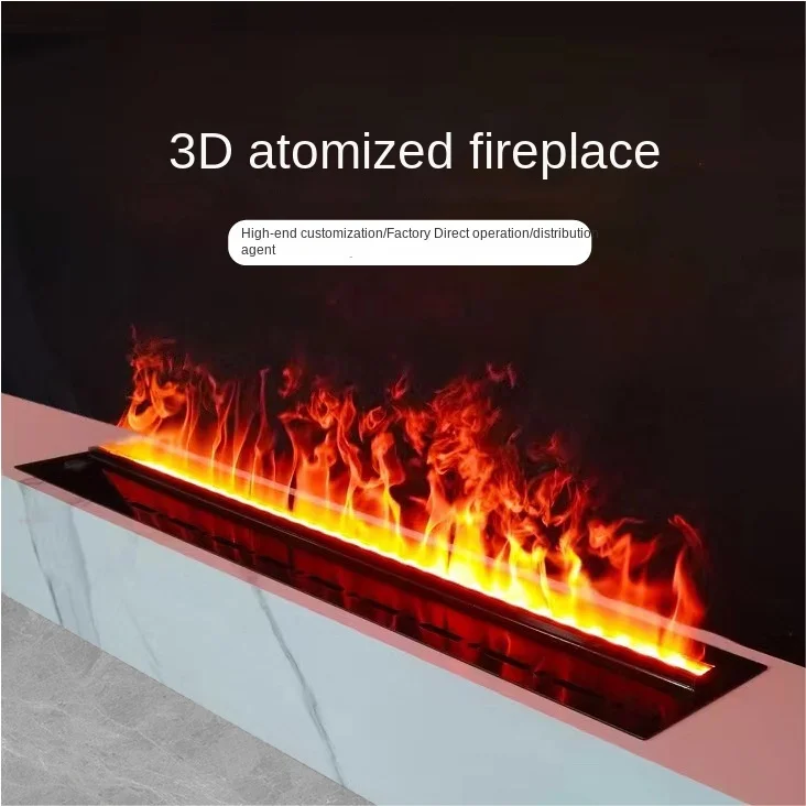 Nordic 3D Artificial atomization Style customization Electric Fireplace Round Fireplace Insert Remote APP Control Temperature