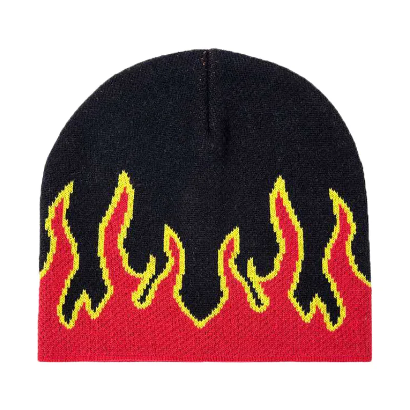 High Quality Acrylic Yarn Custom Design Jacquard Knit Skull Beanie Cap