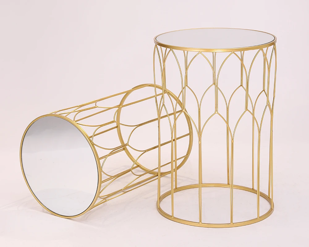 Simple line table top mirror coffee table