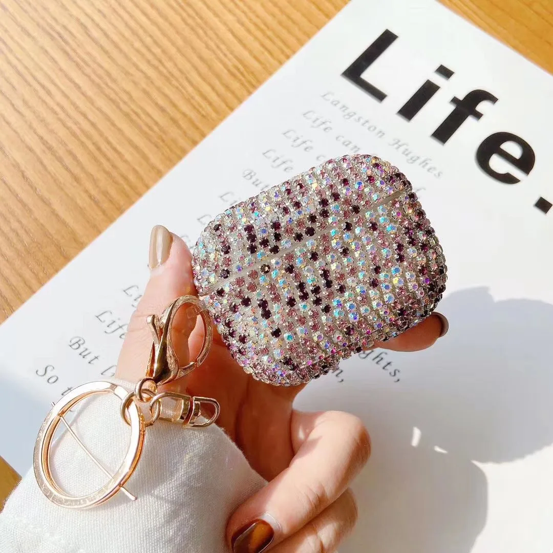 Luxury 3D Cute Bling Diamonds Wireless Earphone Accessories Soft Flexible Case for Apple Airpods 2 1 Protective Charging