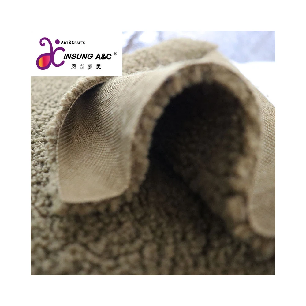 Manufacturer Custom Single-sided Plain Color Teddy Knitted Polyester Plush Fabric for Toy Jackets