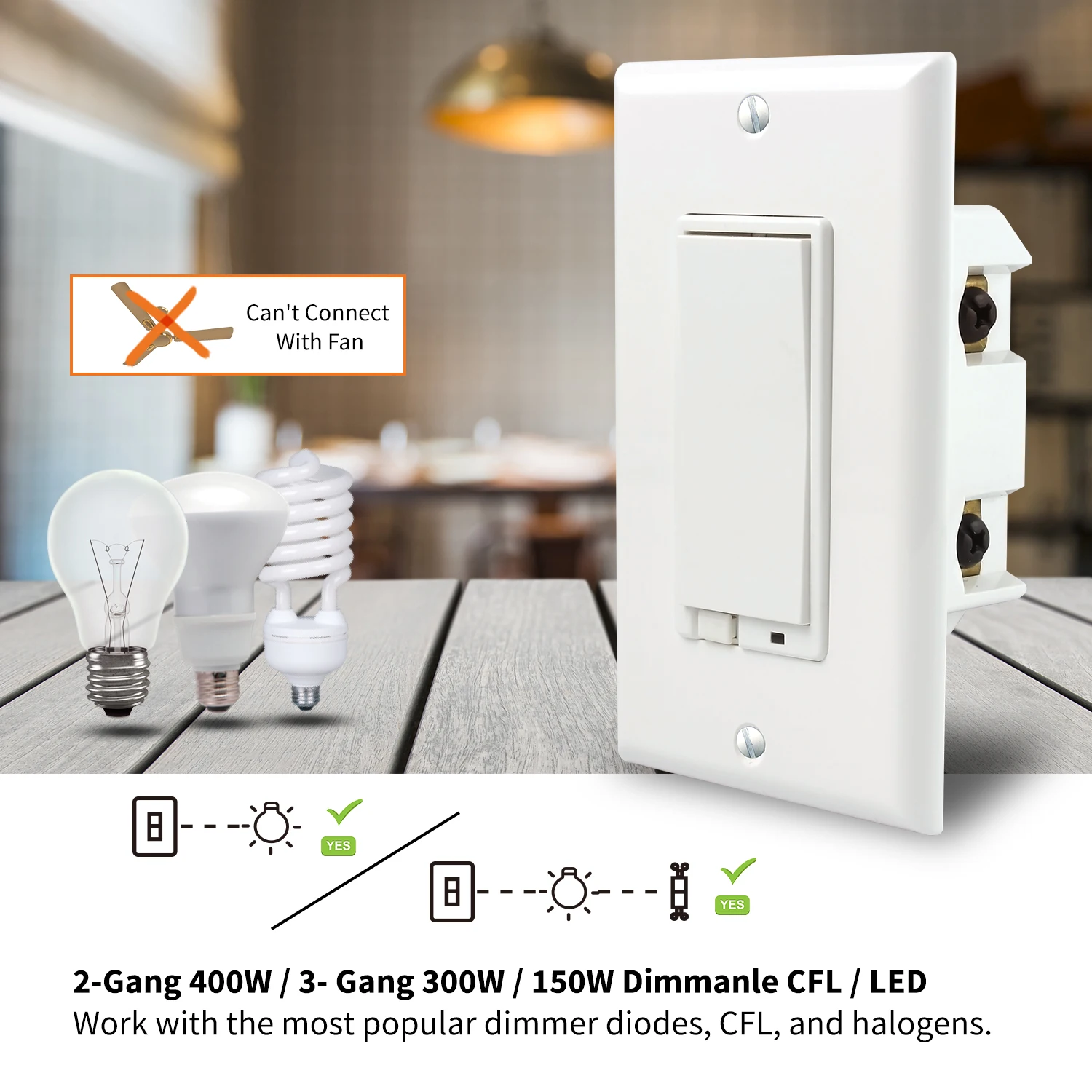  EVA LOGIK Z-Wave Anyplace декоратор диммер батарея работает белый