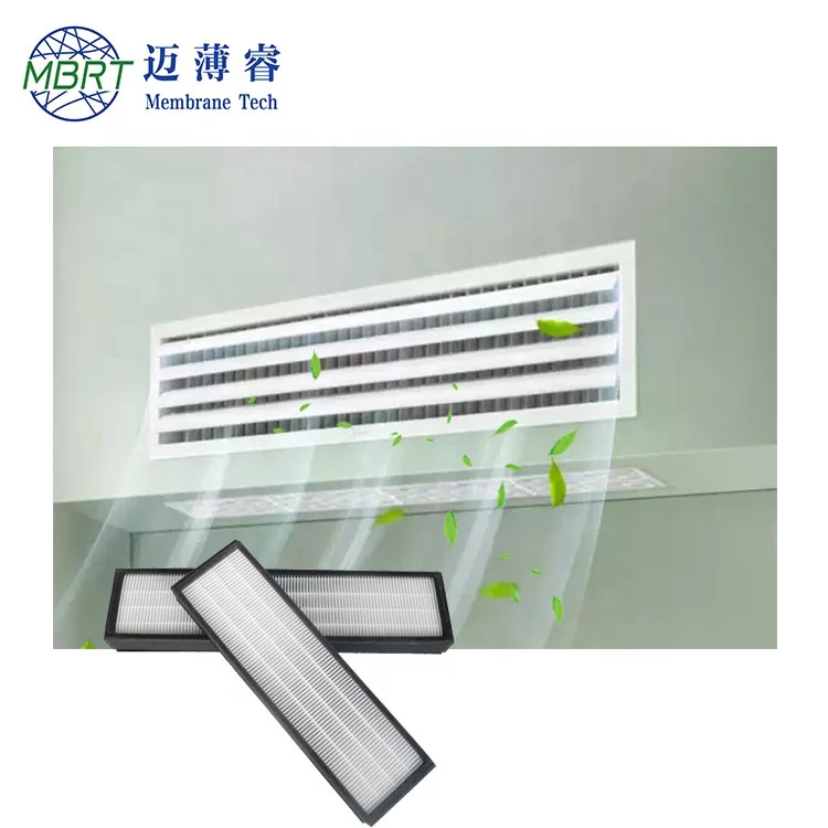 High flow anti virus anti microbial fan coil unit ducted air conditioner pleated panel air filter housing